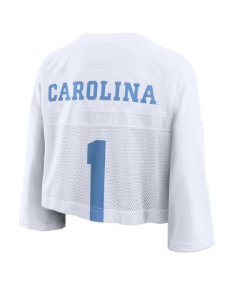 Women's White North Carolina Tar Heels Cropped Mesh Dri-FIT Fashion Jersey