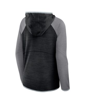 Women's Black/Gray Las Vegas Raiders Redzone End Around Pass Raglan Full-Zip Hoodie