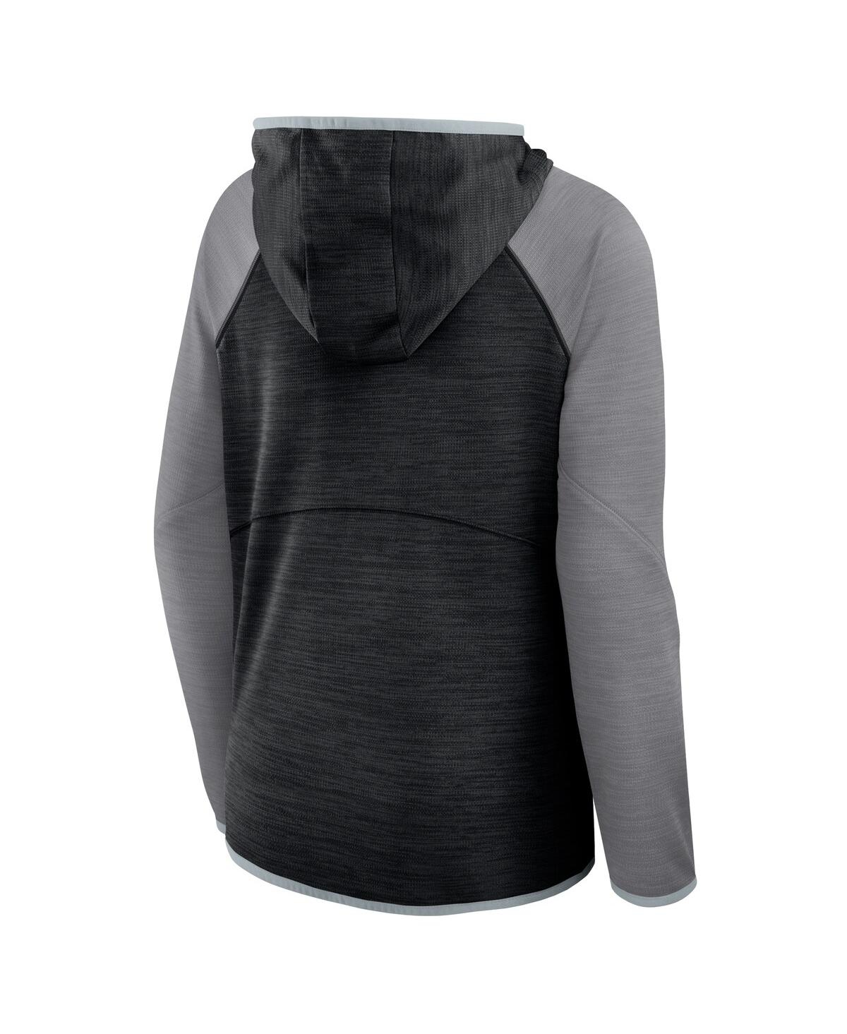 Fanatics Women's Black/gray Las Vegas Raiders Redzone End Around Pass Raglan Full-zip Hoodie In Multi