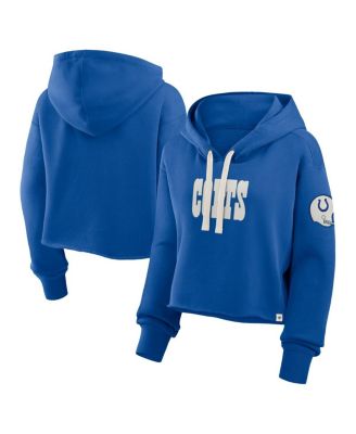 Fanatics - Women's Royal Indianapolis Colts Oversized Hometown Heritage Cropped Hoodie