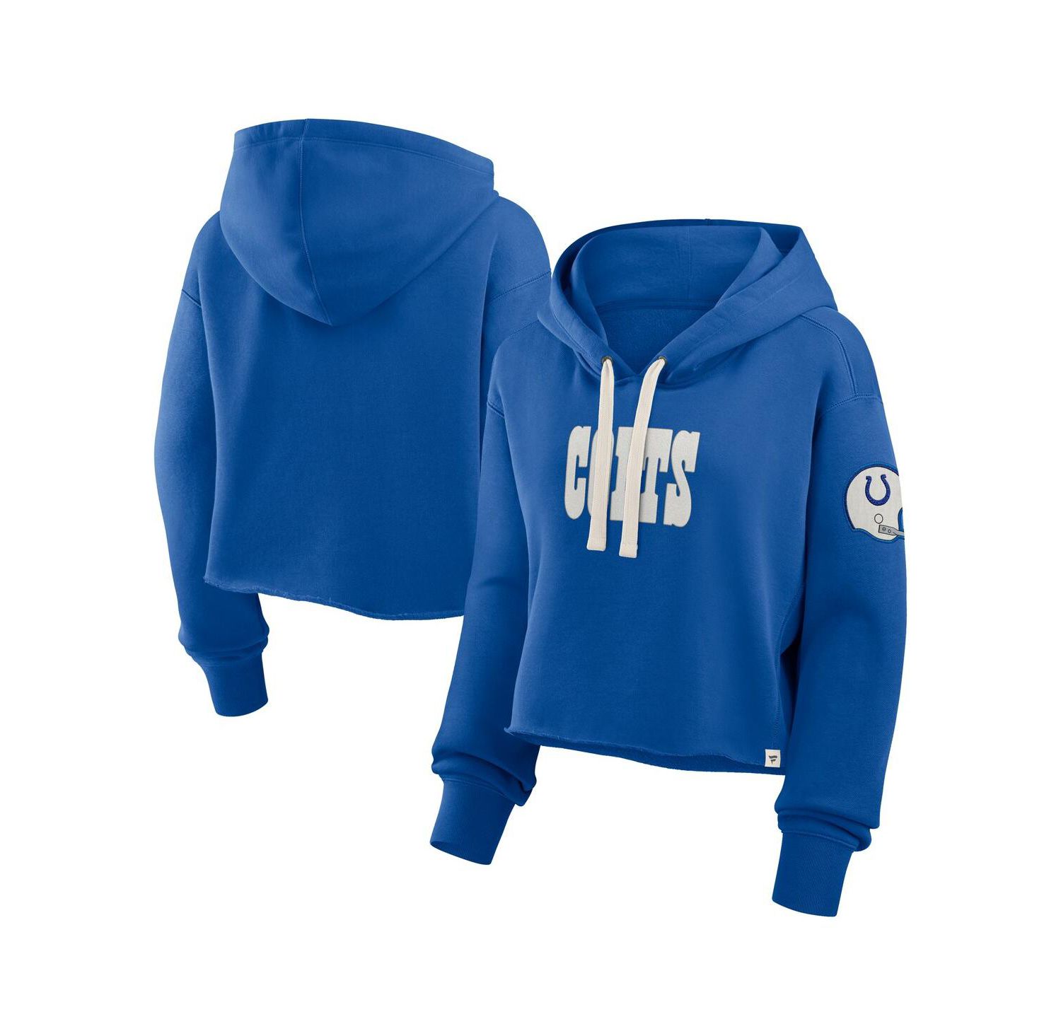 Women's Royal Indianapolis Colts Oversized Hometown Heritage Cropped Hoodie