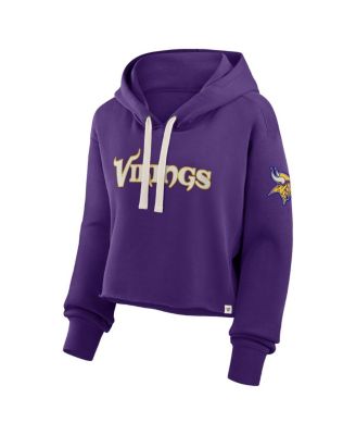 Women's Purple Minnesota Vikings Oversized Hometown Heritage Cropped Hoodie