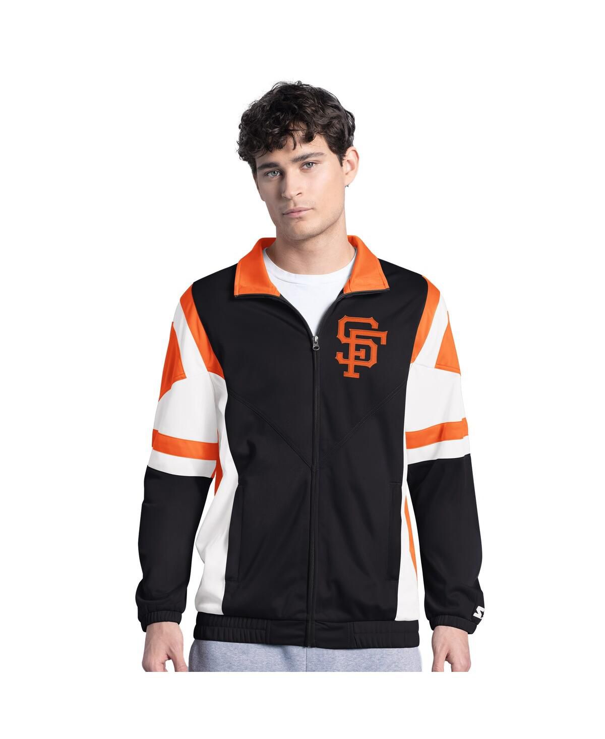 Мужская  Черно-оранжевая спортивная куртка San Francisco Giants Contender из трикотажа на молнии