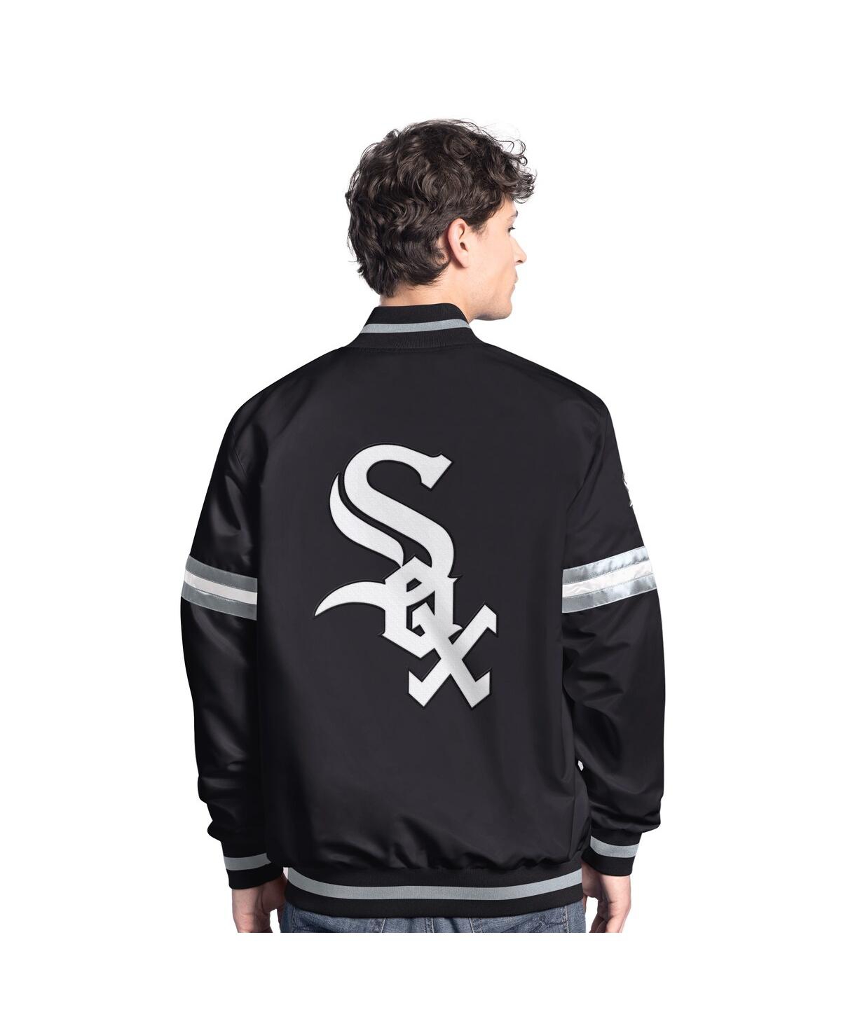 Starter Men's  Black Chicago White Sox Scout Full-Snap Varsity Jacket