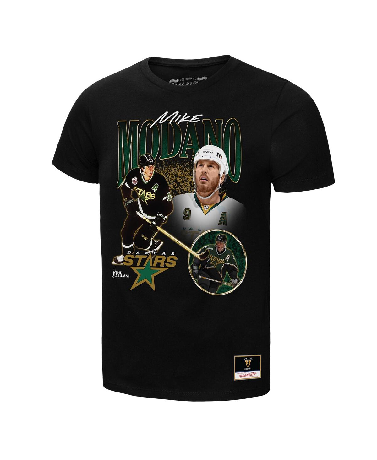 Mitchell & Ness Mike Modano Black Dallas Stars Player Collage Name & Number T-shirt In Black