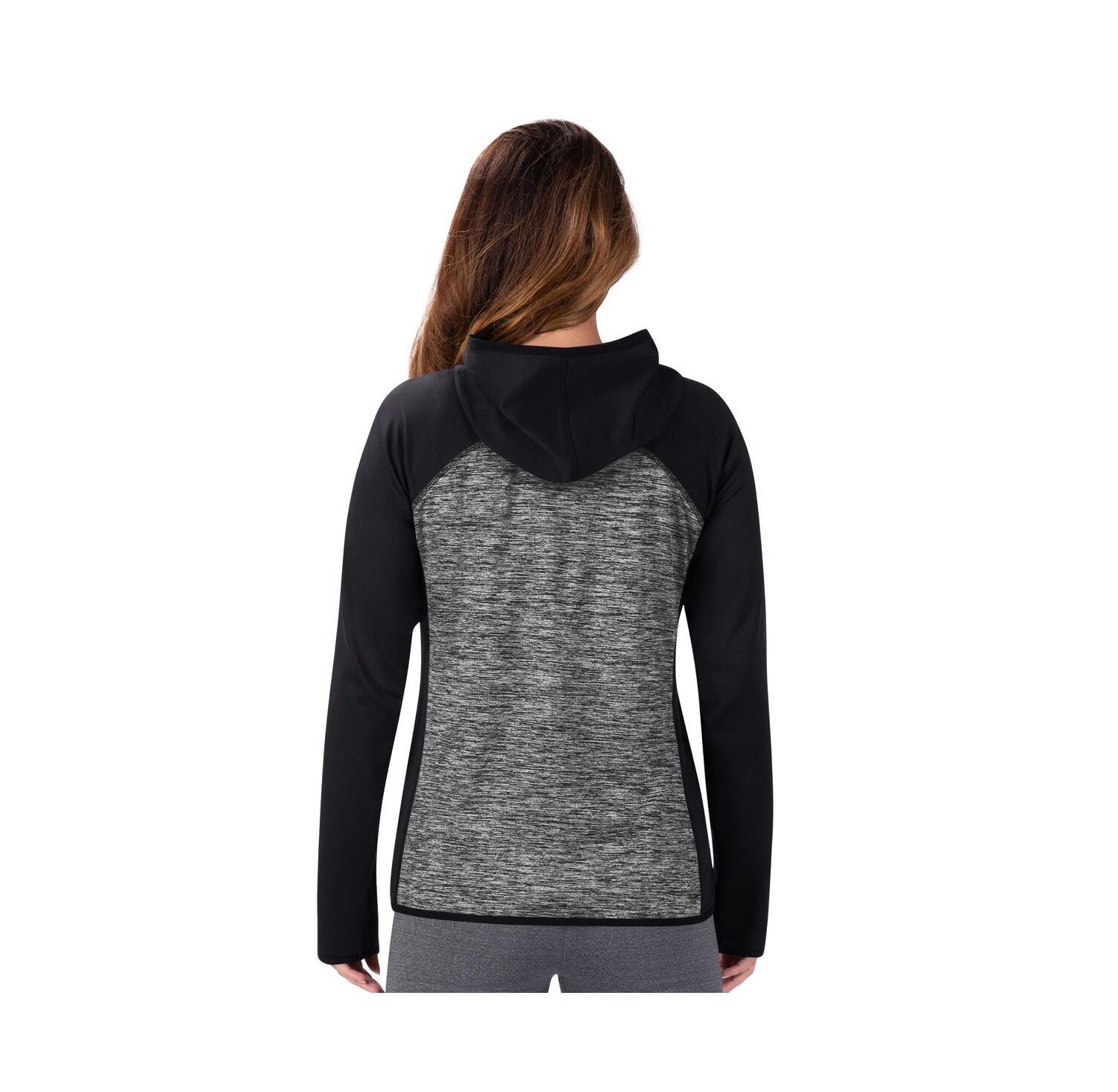 Women's Black Detroit Lions Leslie Space Dyed Raglan Full-Zip Jacket