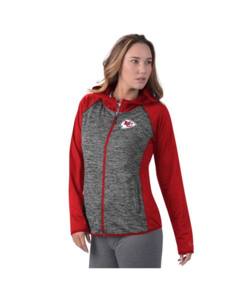 Женские куртки MSX by Michael Strahan Women's&nbsp;Red Kansas City Chiefs Leslie Space Dyed Raglan Full-Zip Jacket