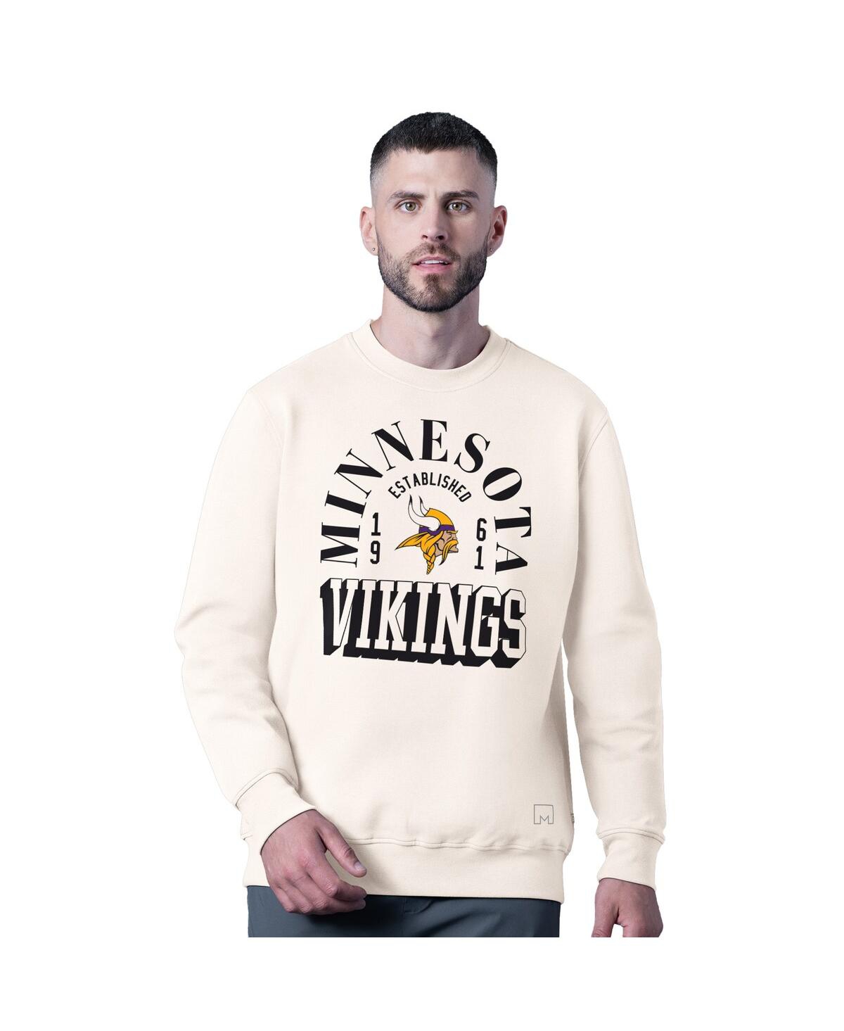 Msx By Michael Strahan Men's White Minnesota Vikings Whiteout Tri-blend Sweatshirt In White