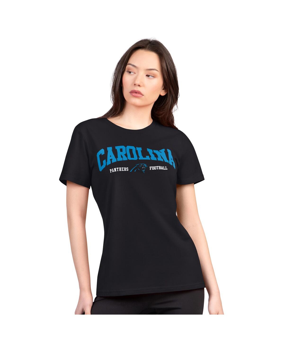 G-iii 4her By Carl Banks Women's Black Carolina Panthers Super-slim Lightweight Winning Crew T-shirt In Black