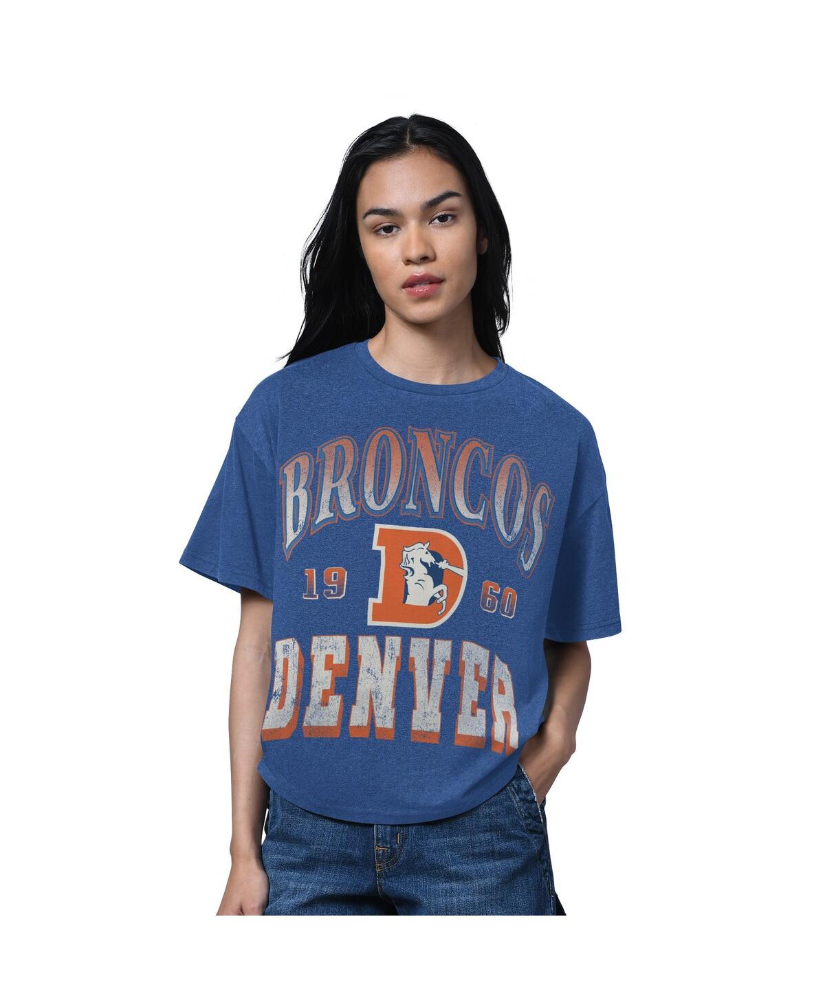 Starter Women's Heather Royal Denver Broncos Oversized Hall of Fame T-Shirt