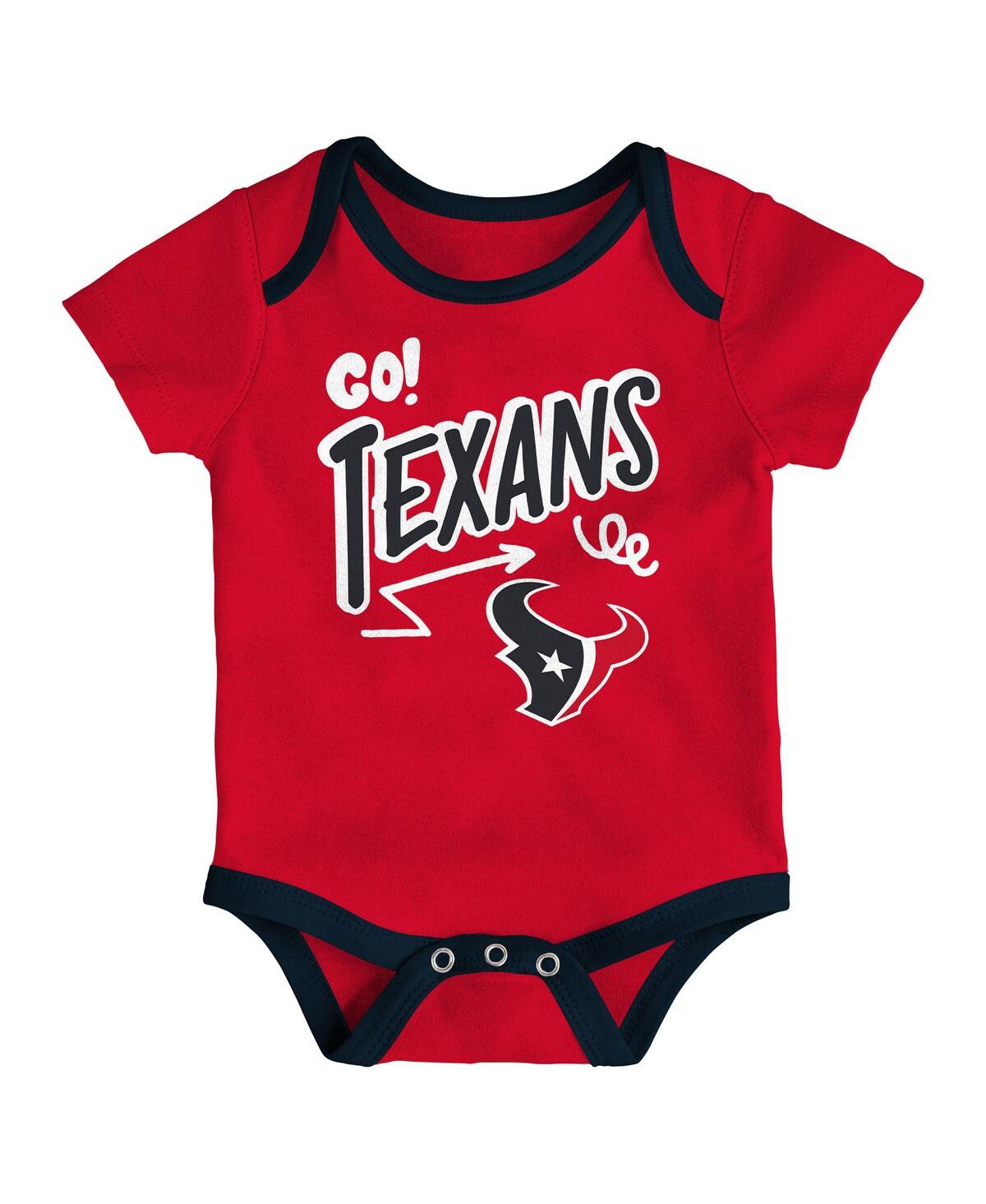 Outerstuff Baby Boys And Girls 3-piece Houston Texans All Day Play Bodysuit Set In Red