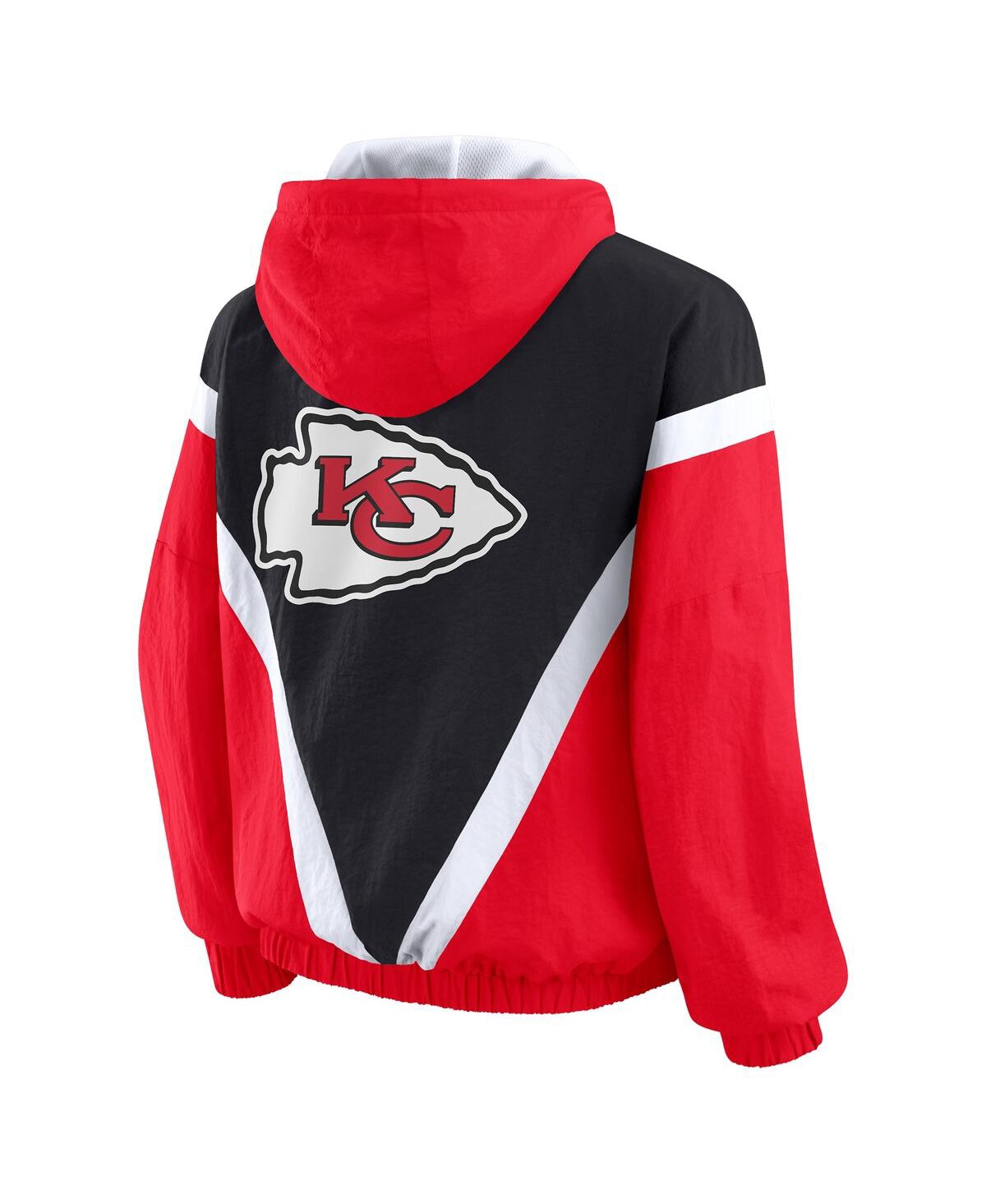 Wear By Erin Andrews Women's Red/black Kansas City Chiefs Plus Size Retro Crinkle Full-zip Windbreaker Jacket In Multi