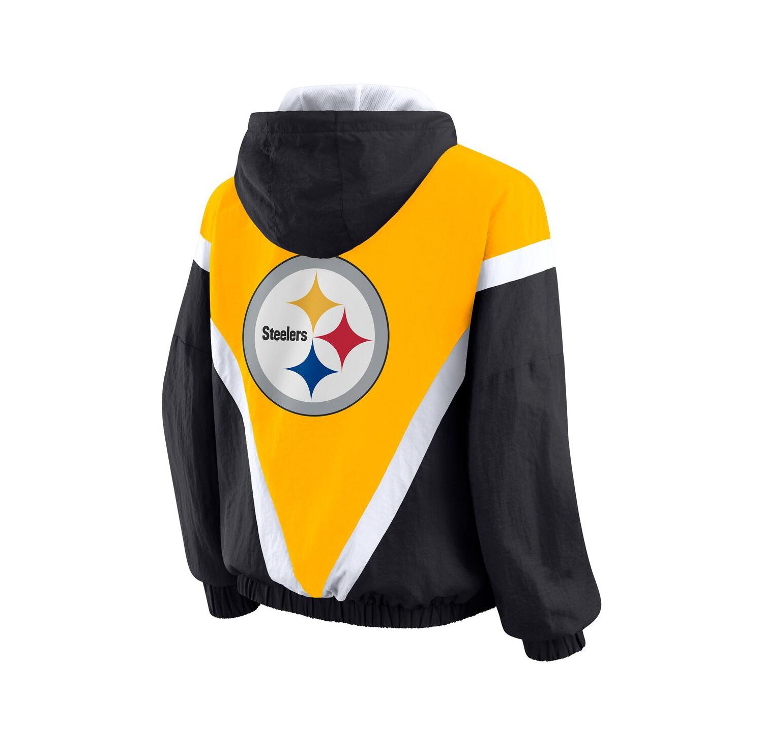 Women's Gold/Black Pittsburgh Steelers Plus Size Retro Crinkle Full-Zip Windbreaker Jacket