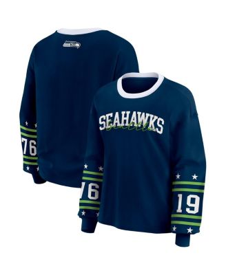 WEAR by Erin Andrews - Women's College Navy Seattle Seahawks Plus Size Sport Long-Sleeve T-Shirt