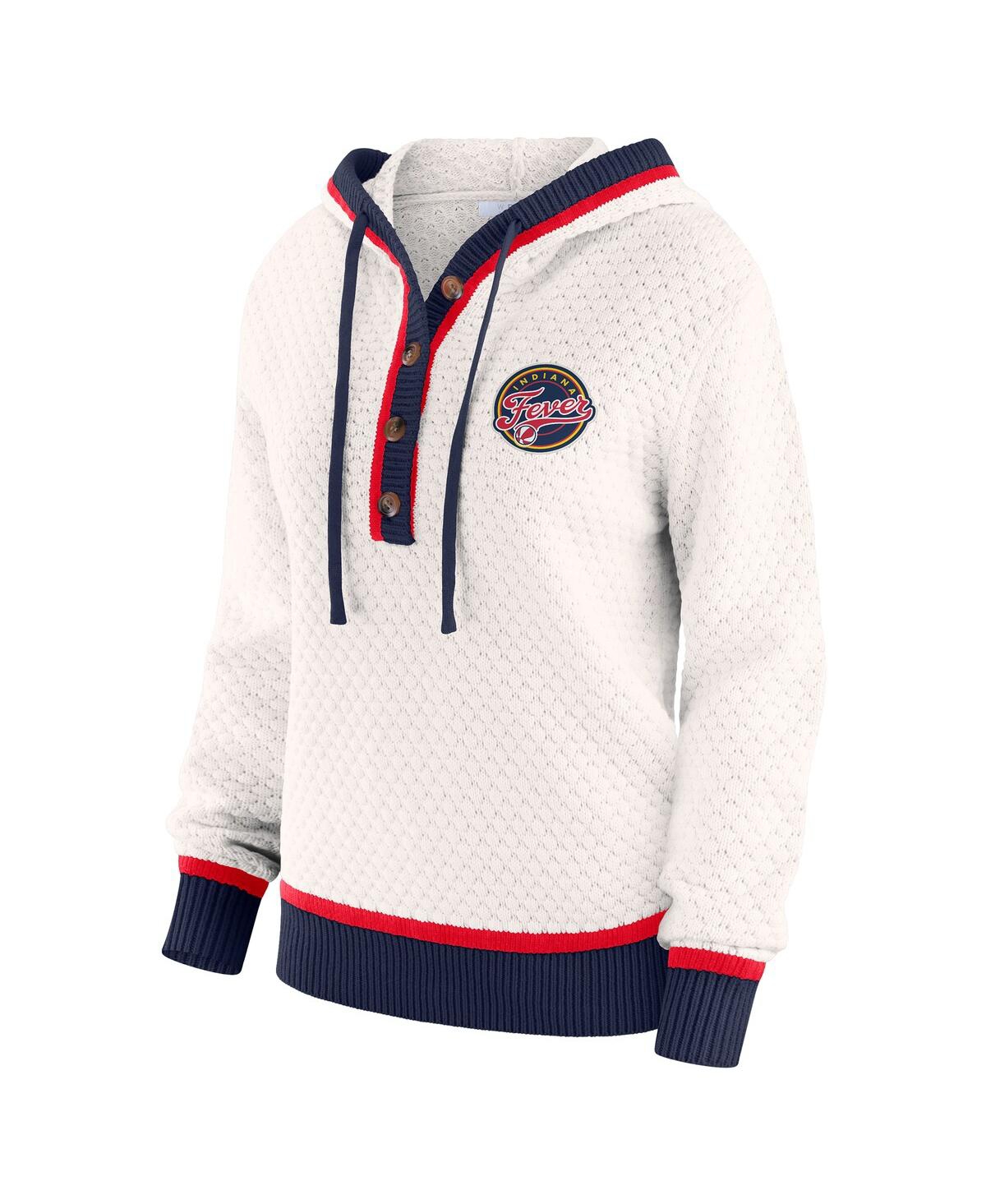 Wear By Erin Andrews Women'scream Indiana Fever Hooded Sweater In White