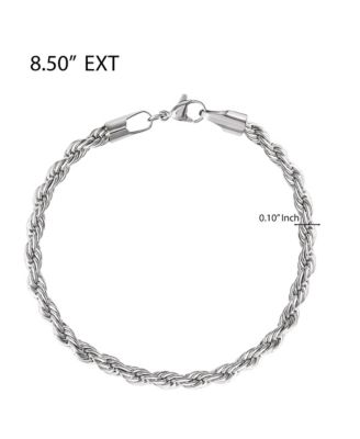 Stainless Steel (304L) 5MM Rope Chain Necklace 22'' and Bracelet 8.5'' Set