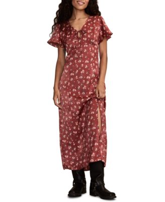 Women's Flutter Sleeve Midi Dress