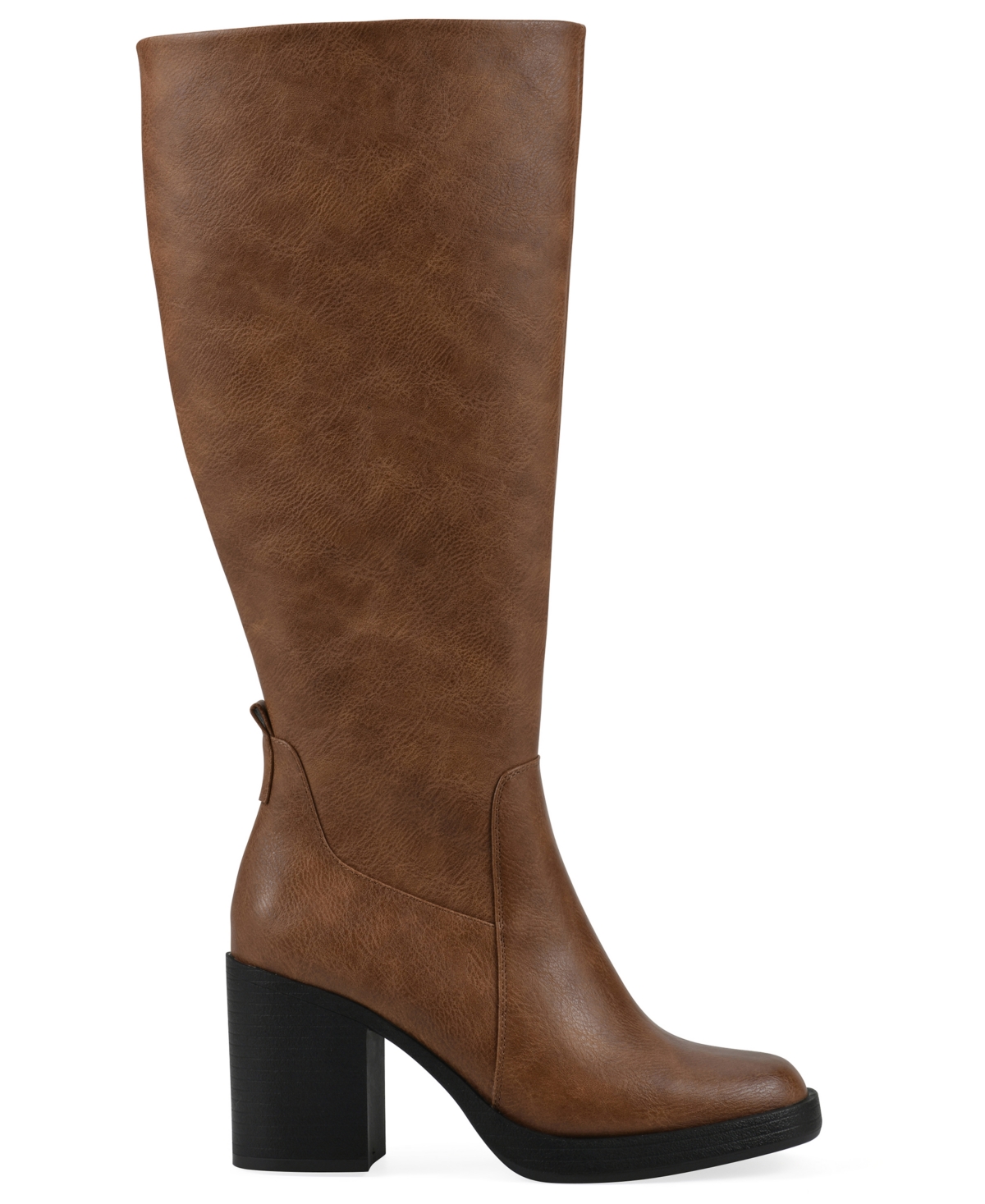 White Mountain Women's Mackle Tall Shaft Wide Calf Block Heel Boots In Brown