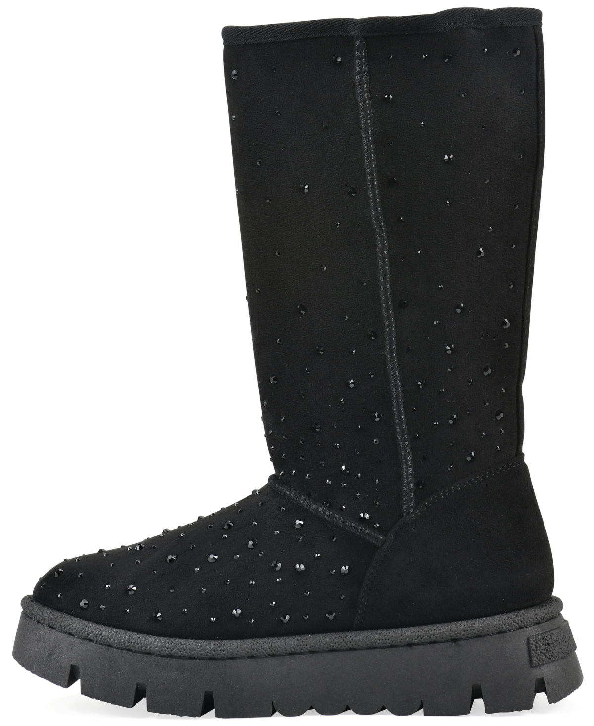 White Mountain Women's Tripp Faux Fur Tall Shaft Boot In Black