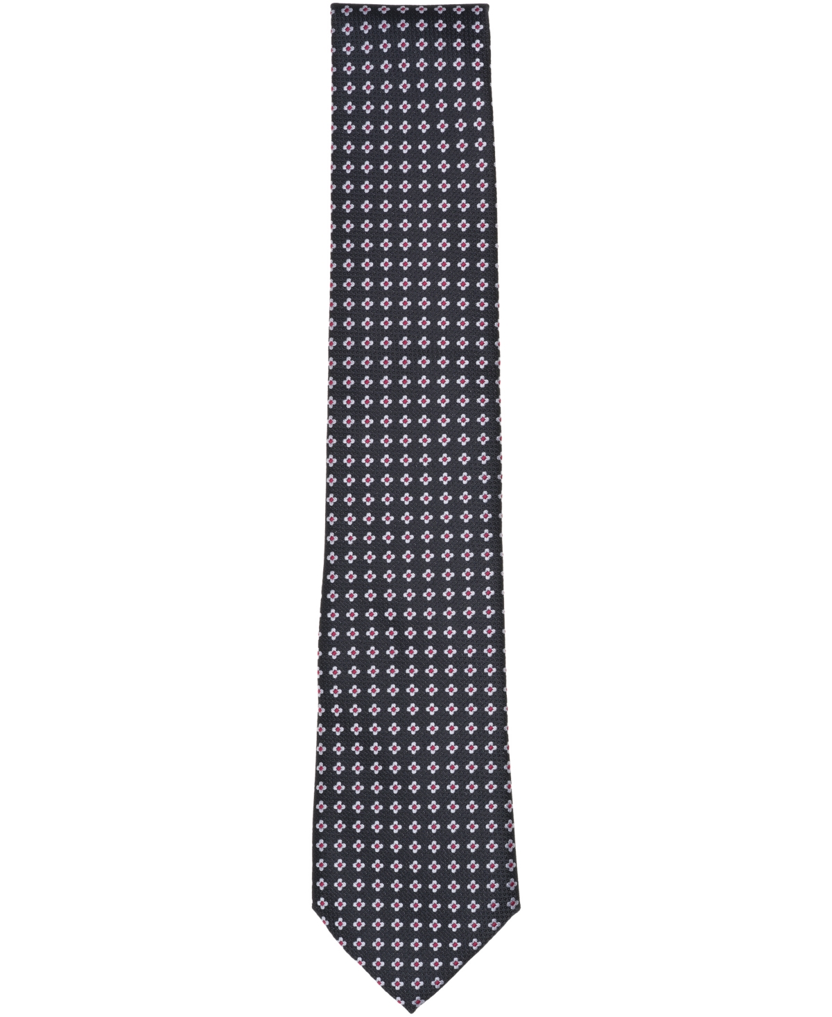 Club Room Men's Ascot Neat Pattern Tie, Macy's Exclusive In Black