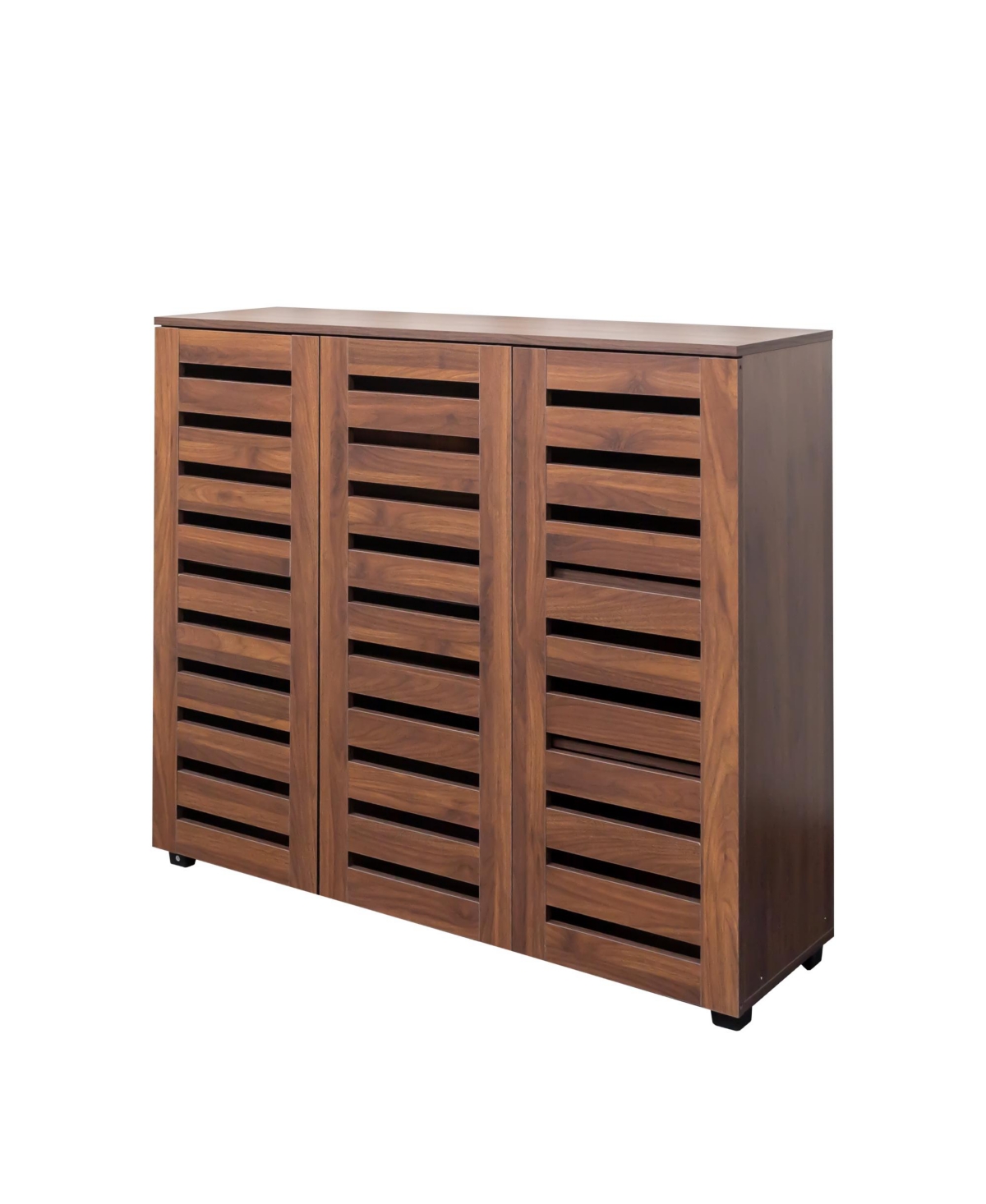 Lovmor Louvered Door Shoe Cabinet with Adjustable Shelves