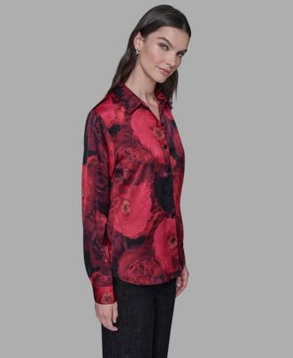 Women's Floral Print Long Sleeve Top