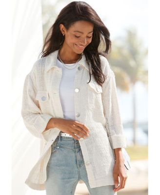 Women's Boucle Shirt Jacket