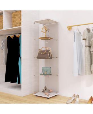 Glass Display Case Cabinet with Tempered Glass Doors Large Capacity and Safe Installation