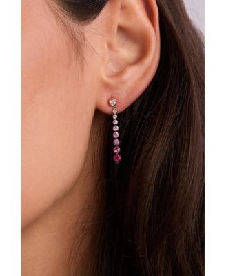 Pink Ombr&eacute; Sapphire (1-1/6 ct. t.w.) & White Sapphire (1/4 ct. t.w.) Drop Earrings in 14k Rose Gold