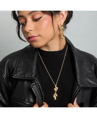 Sculptural Drop Pendant Necklace