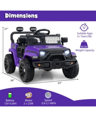 Kids Ride on Car Truck 12V Battery Powered Electric Vehicle w/ Foldable Mirrors