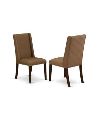 3-Pc Modern Dining Table Set - 2 Kitchen Chairs and 1 Dining Room Table (Mahogany Finish)