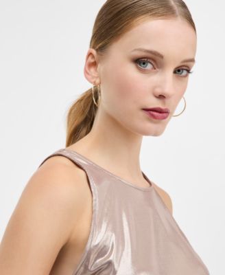 Women's Lam&eacute; Cowl-Back Sleeveless Top