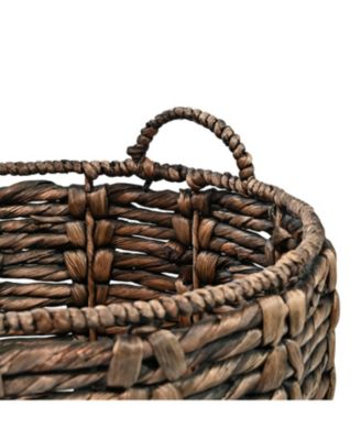 Jonathan Y Laurel 19.49" Bohemian Hand-Woven Abaca Hamper Basket with Handles
