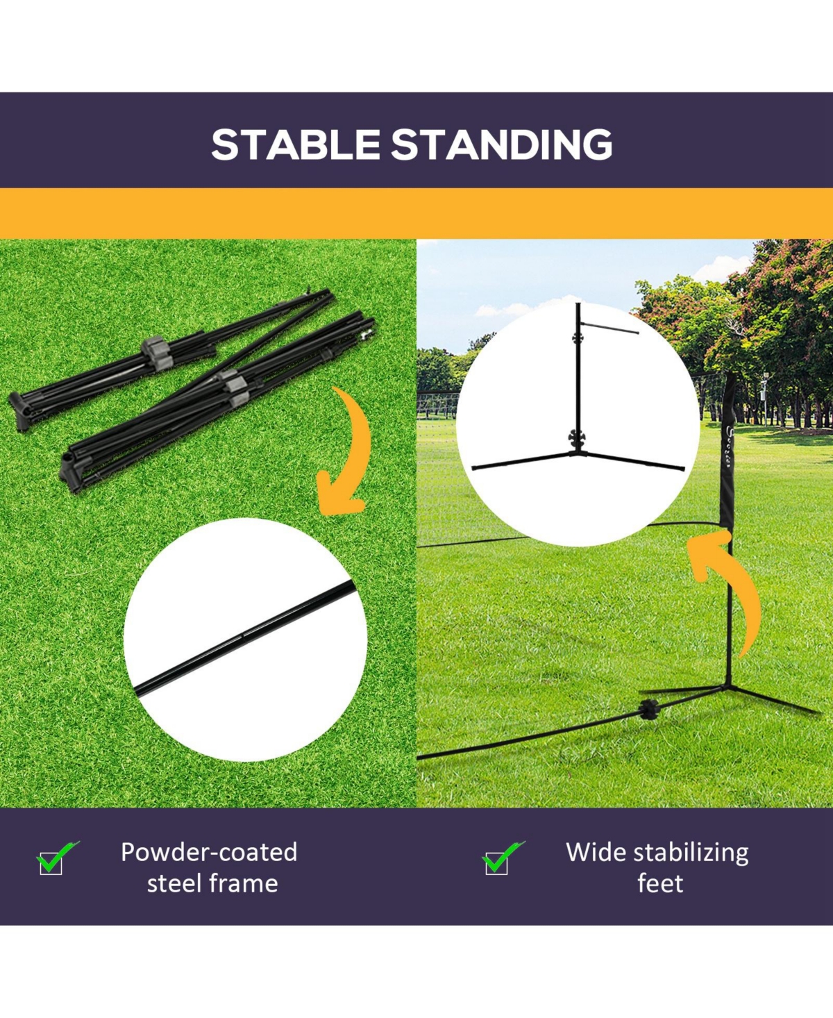 Soozier Badminton Set, Pickleball, Volleyball, 17' Badminton Net