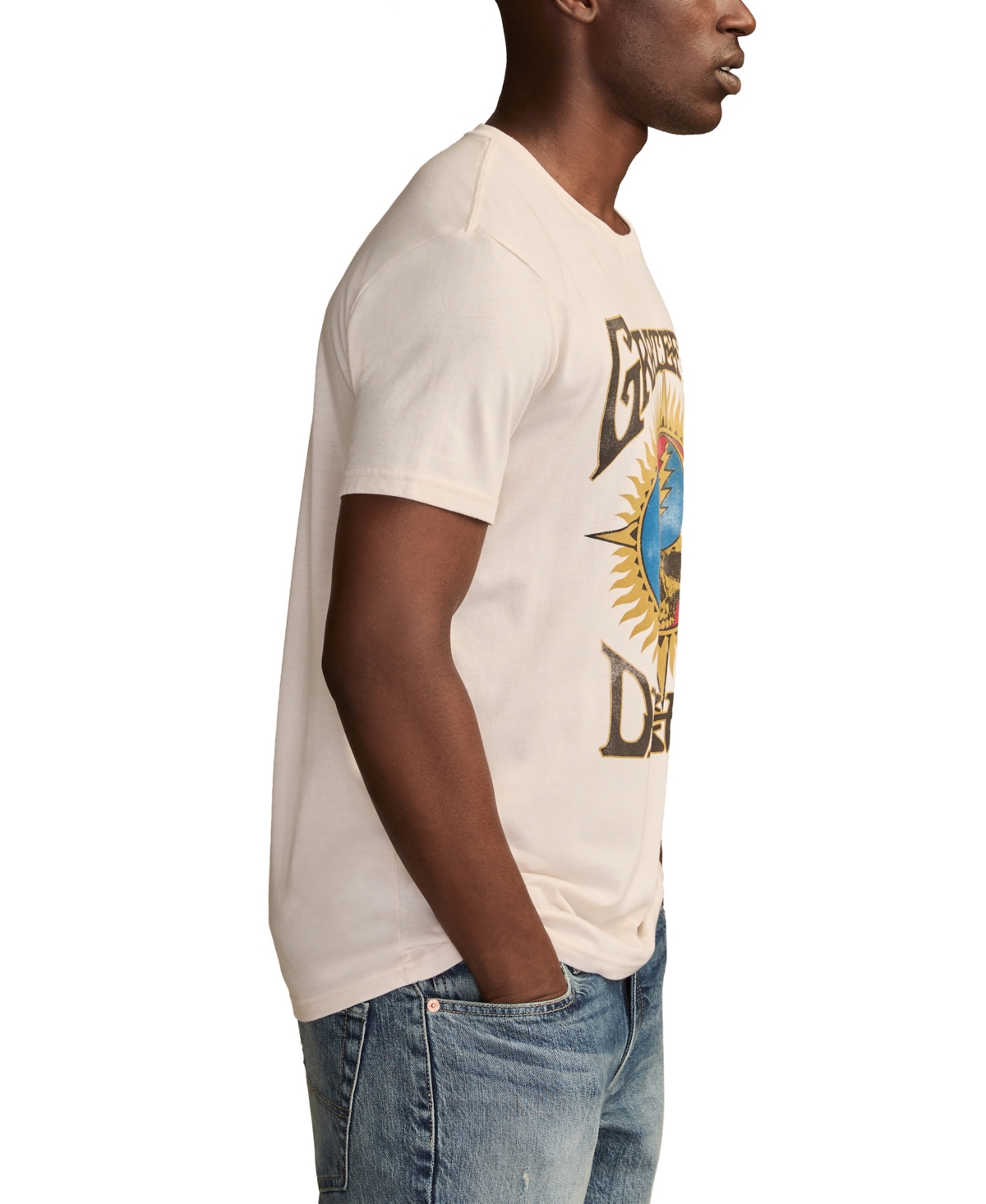 Lucky Brand Men's Grateful Dead Real Skull Crewneck T-shirt In Neutral