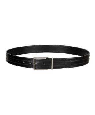 Men's Stripe Stitch Leather Dress Belt