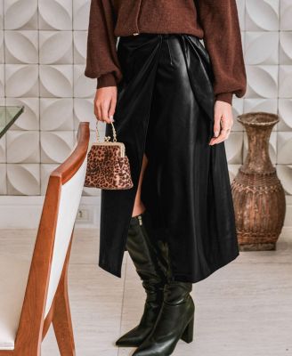 Women's Go Big Black Midi Skirt