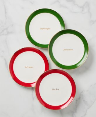 Kate Spade Evergreen Rim Accent Plates, Set of 4