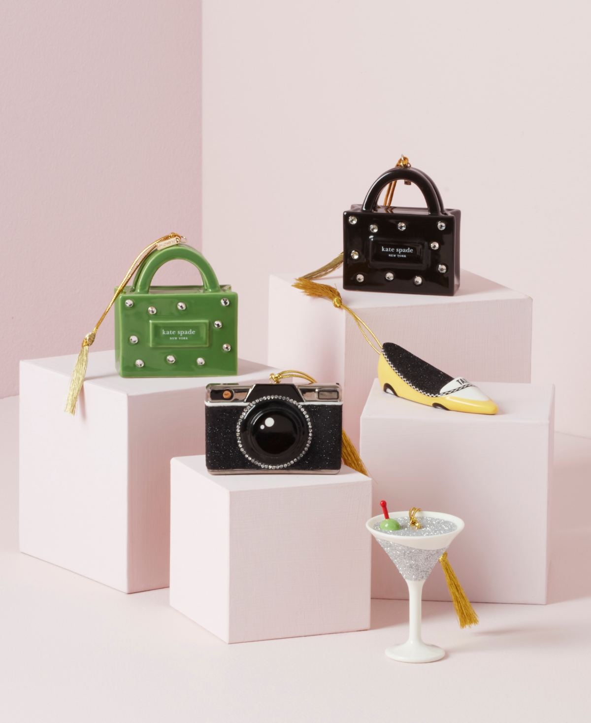 Kate Spade Be Jolly Camera Ornament In Black