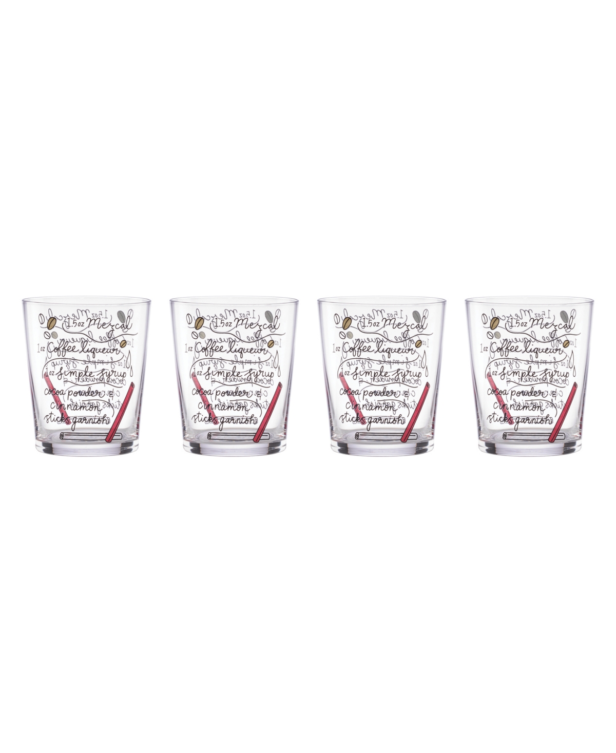 Kate Spade Make Merry Double Old Fashioned Glasses, Set Of 4 In Multi