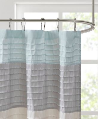 Amherst Faux Silk Pieced Pintuck Design Shower Curtain, 72" x 84"