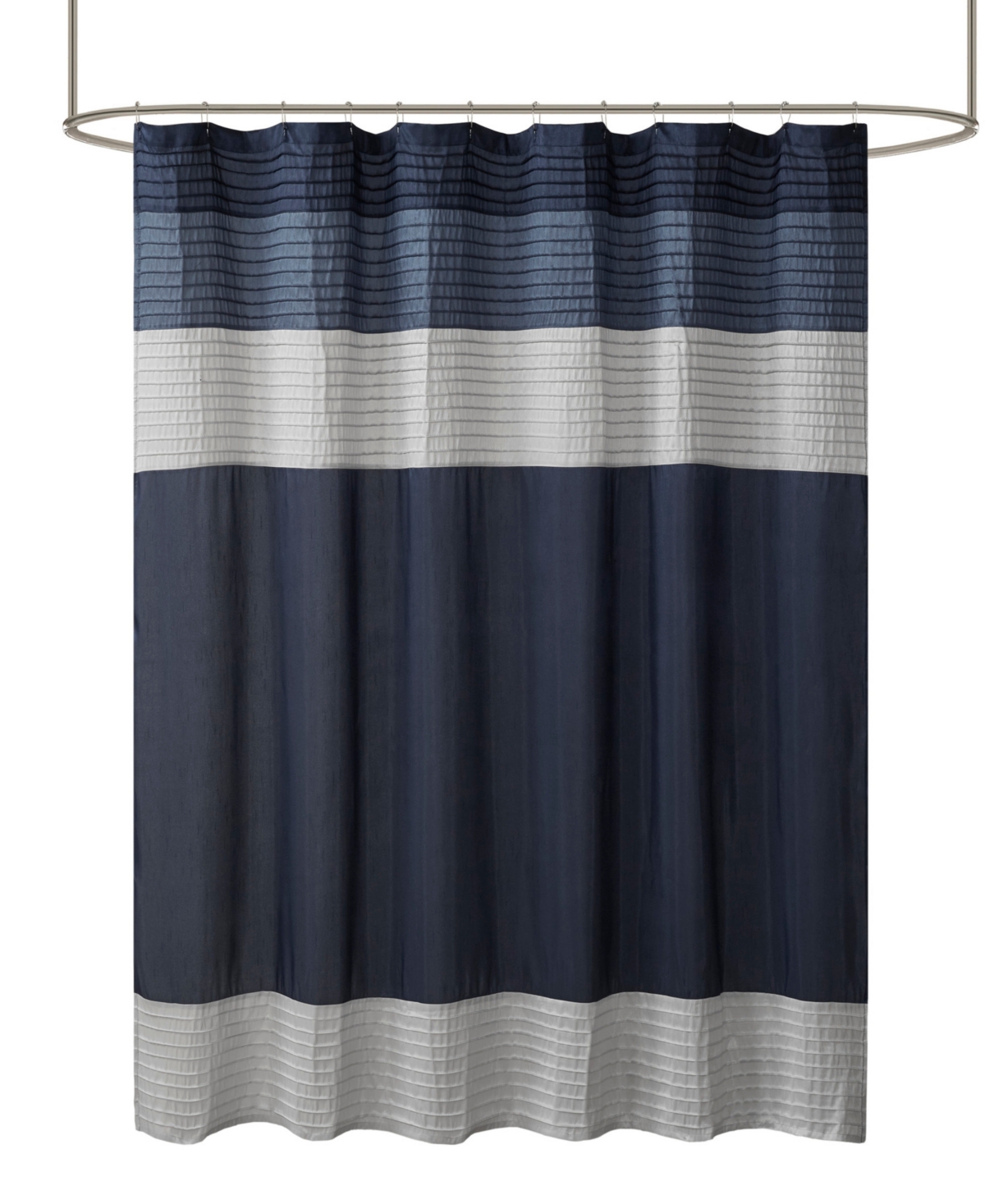 Madison Park Amherst Faux Silk Shower Curtain, 72" X 84" In Blue