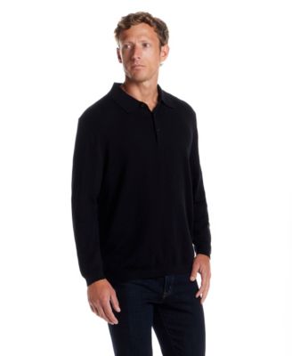 Men's Cotton Cashmere Long Sleeve Polo Sweater