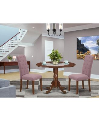 3-Piece Wood Dining Set – Compact Table, Slatted Back Chairs, Space-Saving Design