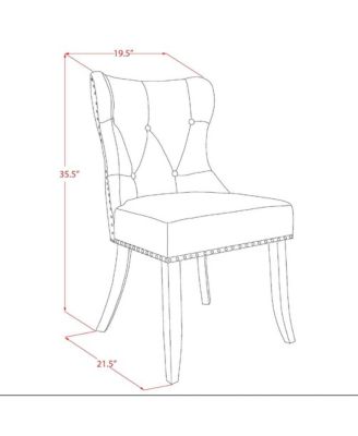 3-Piece Dining Table Set with Acacia Walnut Table and 2 Linen Fabric Chairs with Button Tufted Back and Nail Heads