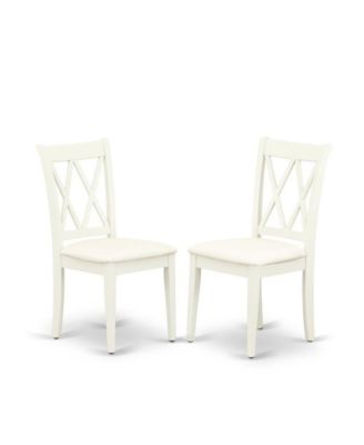 5-Piece Dining Set with Double X-Back Chairs & Rectangular Table in Linen White Finish