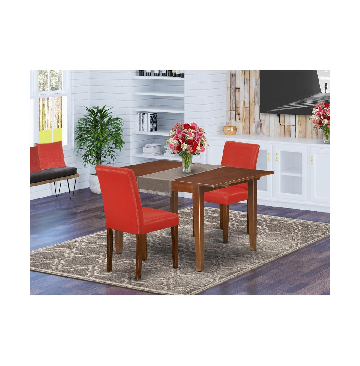 East West Furniture Dining Room Set Mahogany