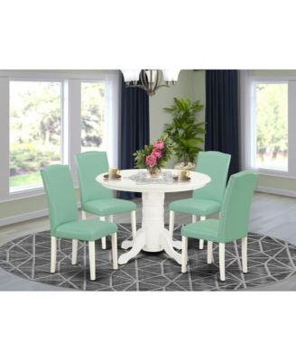 5-Piece Solid Wood Dining Set with Round Table and 4 Chairs