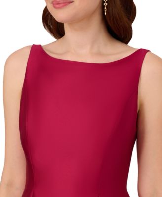 Women's Boat-Neck Fit & Flare Midi Dress
